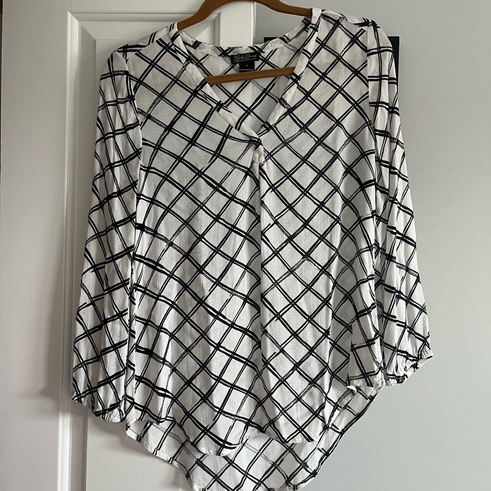 Lucky Brand Black and White Blouse S
